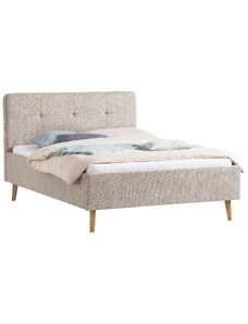 Béžová čalouněná dvoulůžková postel Meise Möbel Smart 140 x 200 cm