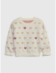 GAP Dětský svetr vzor srdce Béžová
