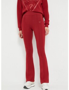 Kalhoty Guess dámské, červená barva, hladké