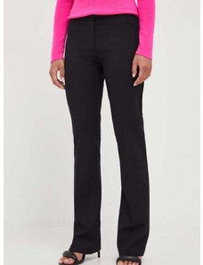 Kalhoty s příměsí vlny Pinko černá barva, jednoduché, high waist, 102204.A18F