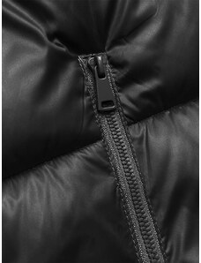 S'WEST Krátká černá dámská vesta s kapucí (B8156-1)