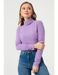 Lafaba Women's Lilac Turtleneck Knitted Blouse