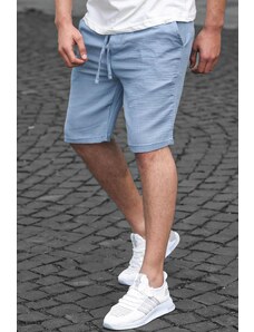 Madmext Indigo Basic Linen Men's Shorts 6506
