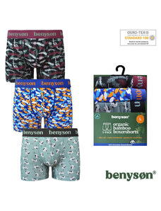 BENYSON 3-PACK Bambusové pánské boxerky 7010-BENY