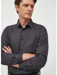 Košile Calvin Klein šedá barva, regular, s klasickým límcem