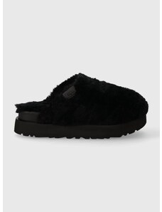 Vlněné pantofle UGG Fuzz Sugar Slide černá barva, 1135132