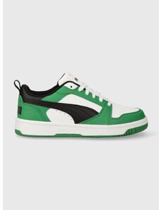 Dětské sneakers boty Puma Rebound V6 Lo Jr zelená barva