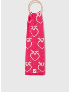 Šátek z vlněné směsi Pinko Up růžová barva, vzorovaný