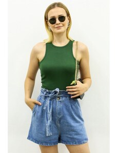 Madmext Mad Girls Green Crop Top Mg361