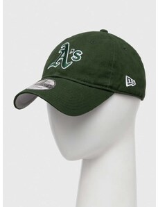 Bavlněná baseballová čepice New Era zelená barva, s aplikací, OAKLAND ATHLETICS
