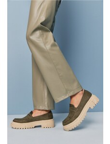 Yaya by Hotiç Khaki Women's Loafers