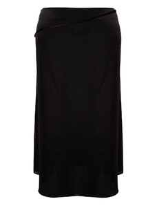 Trendyol Curve Black Accessory Detailed Satin Woven Skirt