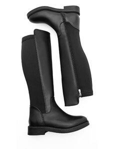 Marjin Women's Daily Boots With Elastic Stretch Stretch Knee Length Enpar Black