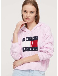 Svetr Tommy Jeans dámský, růžová barva