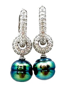 Perlové náušnice s tahitskými perlami