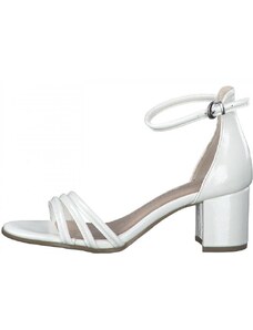 ASOS DESIGN Honeydew mid block heeled sandals in ivory-White