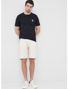 Tričko Karl Lagerfeld tmavomodrá barva, s aplikací