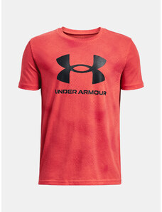 Under Armour Tričko UA SPORSTYLE LOGO AOP SS-RED - Kluci