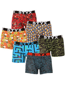 6PACK pánské boxerky Styx long art sportovní guma vícebarevné (6U12697124)