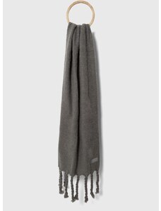 Šátek z vlněné směsi Tommy Hilfiger šedá barva, hladký