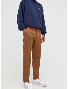 Kalhoty Tommy Jeans pánské, hnědá barva, ve střihu chinos