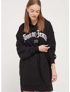 Šaty Tommy Jeans černá barva, mini, oversize