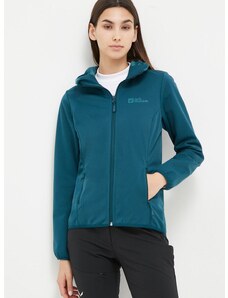 Outdoorová bunda Jack Wolfskin Windhain Hoody tyrkysová barva