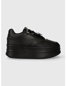 Kožené sneakers boty Karl Lagerfeld KOBO III KC černá barva, KL65020