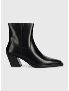 Kožené kotníkové boty Vagabond Shoemakers ALINA dámské, černá barva, na podpatku, 5621.001.20