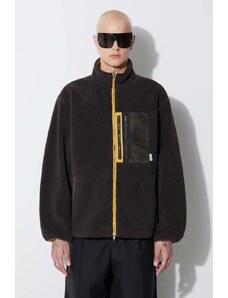Mikina Taikan High Pile Fleece Jacket pánská, hnědá barva, hladká, TJ0002.BRNYLO