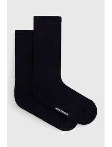 Bavlněné ponožky Norse Projects Bjarki N Logo Sport Sock - 2 Pack tmavomodrá barva, N82.0065.7004