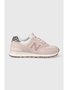 Sneakers boty New Balance 574 růžová barva