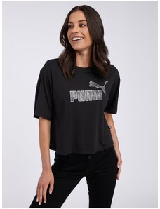 Černé dámské tričko Puma ESS+ Marbleized - Dámské