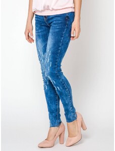 Trang Jeans Jeans decorated with draping at the knees navy blue