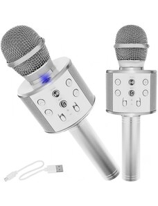 Karaoke mikrofon - stříbrný Izoxis 22188