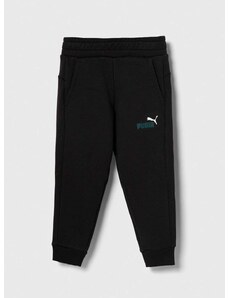 Dětské tepláky Puma ESS+ 2 Col Logo Pants FL cl B tmavomodrá barva, s potiskem