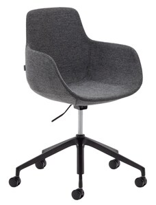 Tmavě šedá čalouněná otočná konferenční židle Kave Home Tissiana