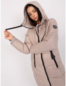 Fashionhunters Béžová prošívaná zimní bunda SUBLEVEL