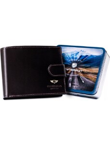 Peterson Tmavě hnědá kožená peněženka W096