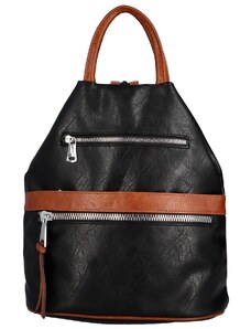 L&H Stylový dámský batoh Zendy, černá – hnědá