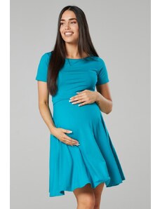 Těhotenské a kojící šaty 3v1 Happy Mama tyrkysové
