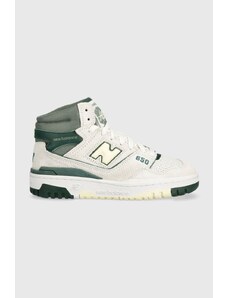 Semišové sneakers boty New Balance BB650RVG bílá barva