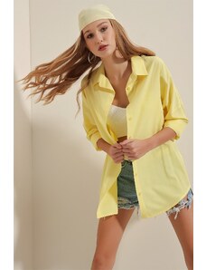 Bigdart 3900 Oversize Long Basic Shirt - Yellow
