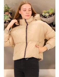 Z6650 DEWBERRY WOMEN'S BOTTLE COAT-PLAIN BEIGE