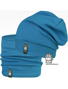 Bavlněná čepice a nákrčník Dráče - Alan 14, modrá