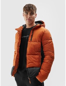 4F Pánská péřová bunda s výplní ze syntetického peří - oranžová