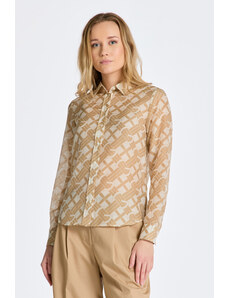 KOŠILE GANT REG G PATTERN COT SILK SHIRT hnědá 32