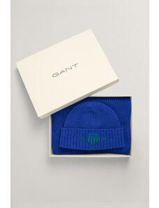 SET ČEPICE A ŠÁLA GANT BEANIE SCARF GIFT SET modrá S/M