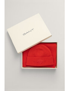 SET ČEPICE A ŠÁLA GANT BEANIE SCARF GIFT SET červená S/M