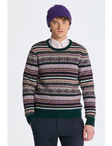 SVETR GANT MULTI COLOUR FAIR ISLE C-NECK zelená S